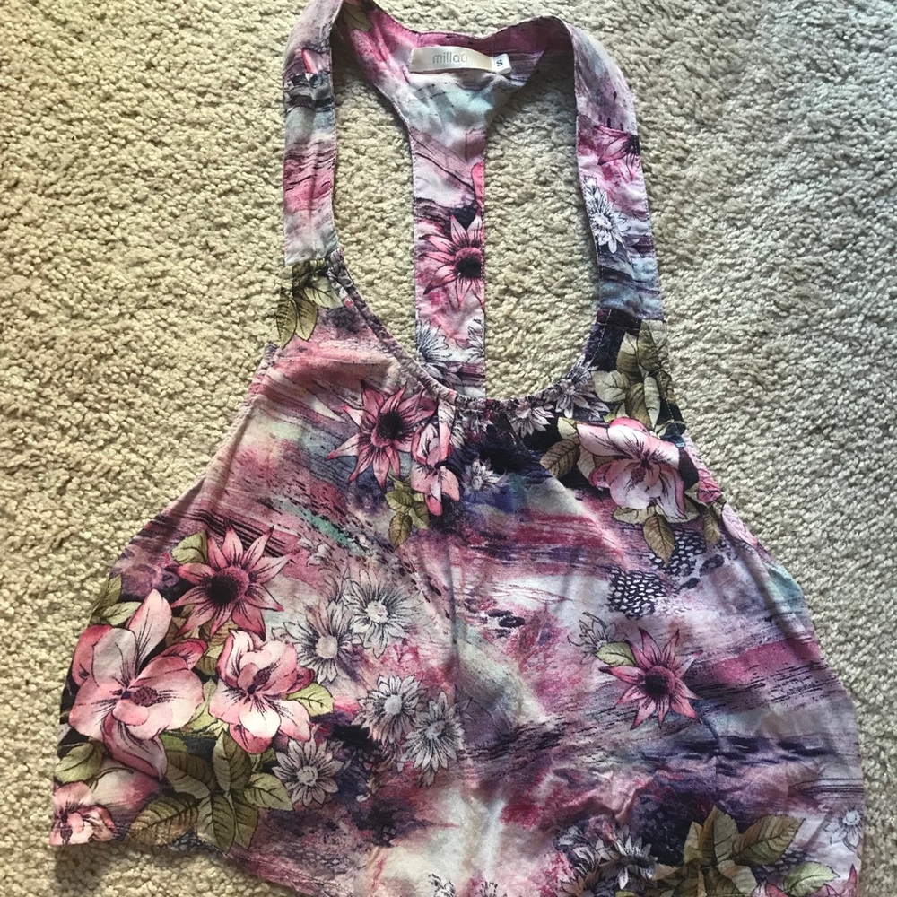 Sm Floral Purple/Pink Crop Top Millau 💜💗